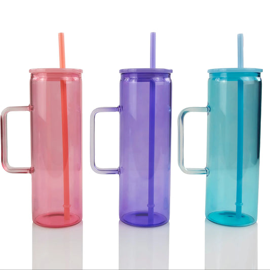 20 Ounce Glass JELLY SKIINY W/ HANDLE