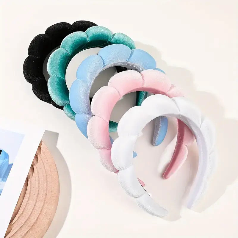 Clouds Spa Headband - Soft Hairband for Skincare and Makeup: Pink