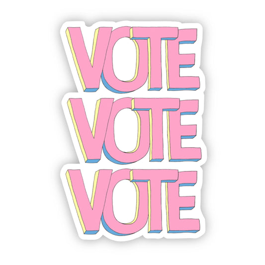 Vote x 3 Pink Sticker