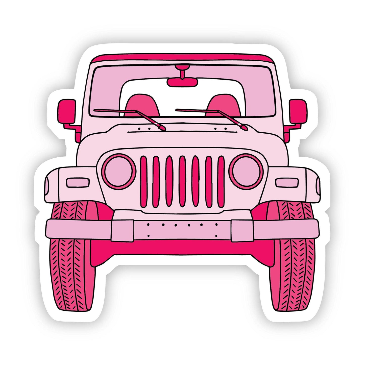 Red Jeep Front Aesthetic Sticker